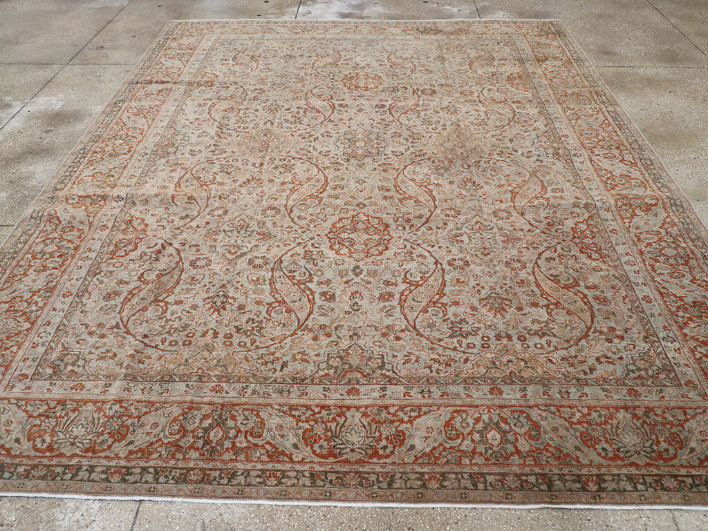 Antique Persian Tabriz Room Size Carpet, No.29146 - Galerie Shabab