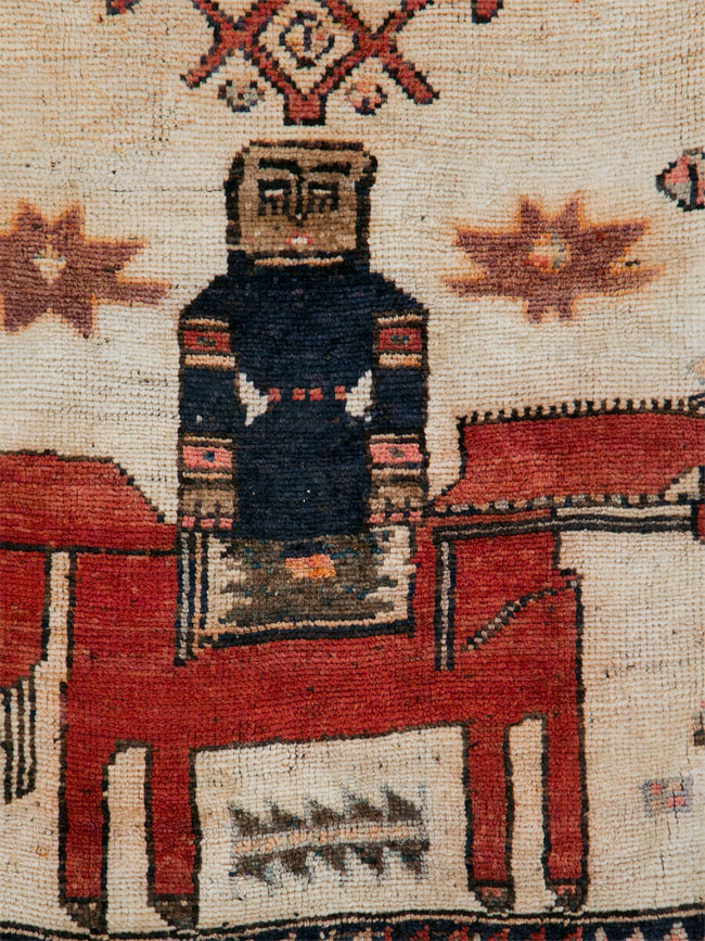 Vintage Persian Pictorial Bakhtiari Rug, No.29175 - Galerie Shabab