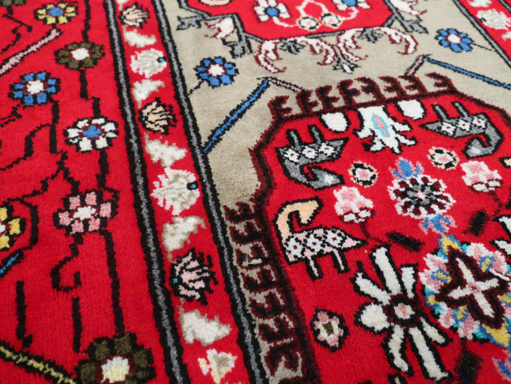 Vintage Persian Tabriz Throw Rug (Pair: 2 of 2), No.29241 - Galerie Shabab