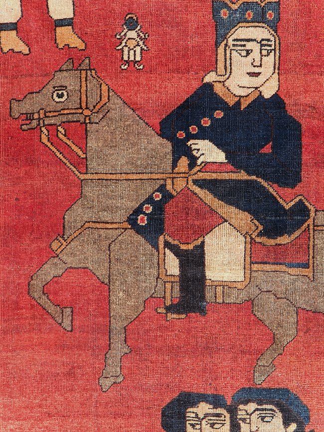 Vintage Persian Pictorial Bakhtiari Accent Rug, No.29295 - Galerie Shabab