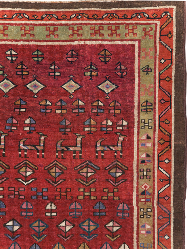 Vintage Persian Kurd Wide Gallery Runner, No.29333 - Galerie Shabab