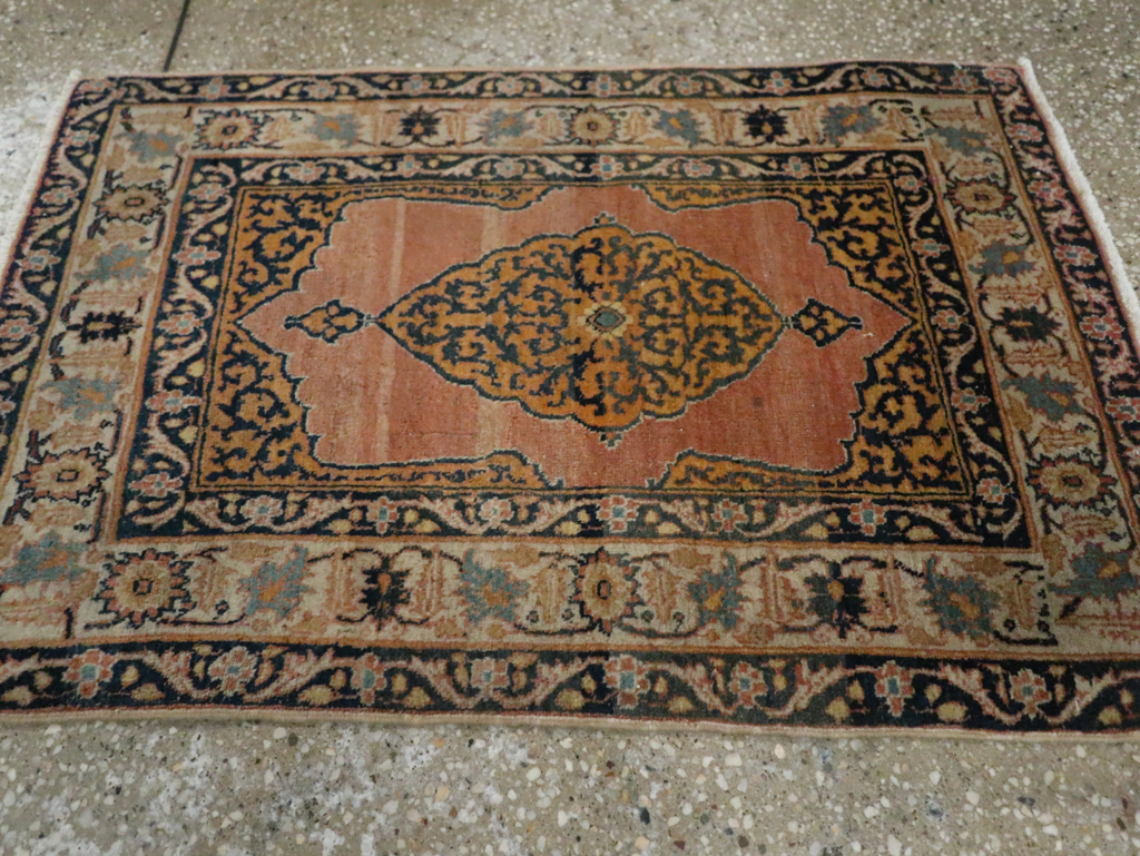 Antique Persian Tabriz Haji Jalili Throw Rug, No.29415 - Galerie Shabab