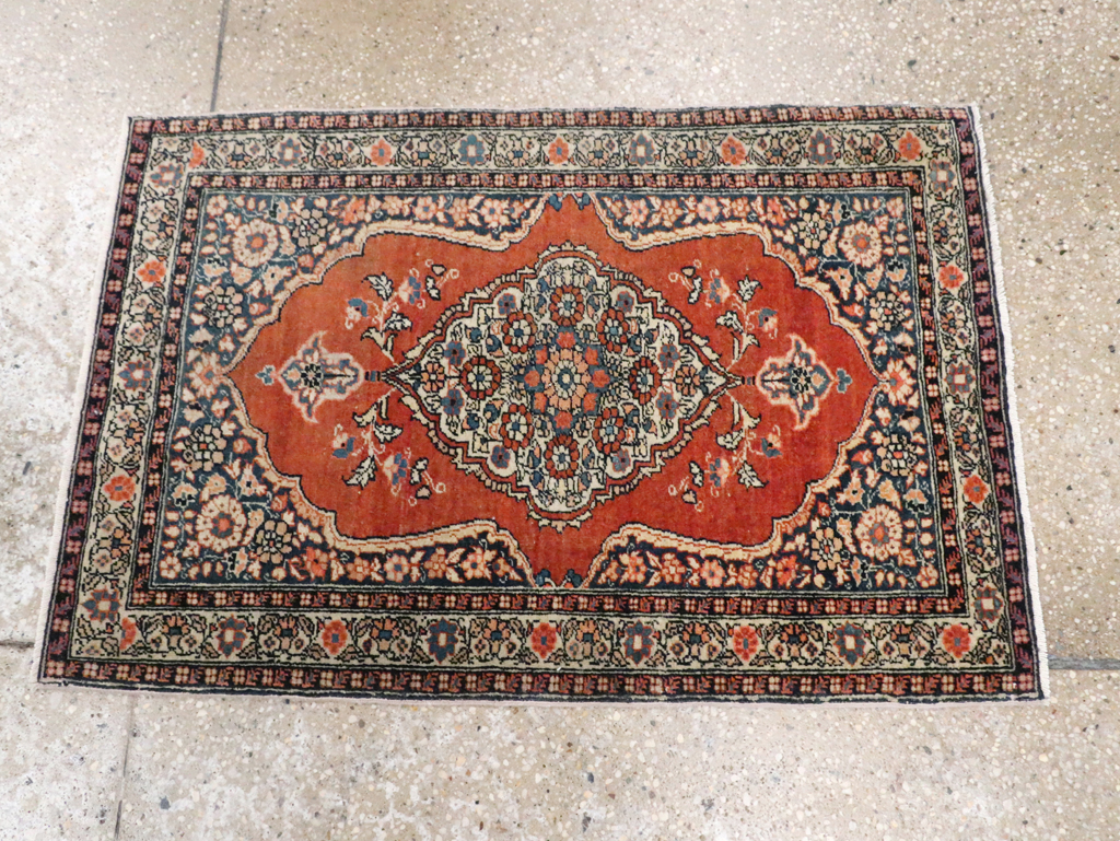 Antique Persian Tabriz Haji Jalili Throw Rug, No.29492 - Galerie Shabab