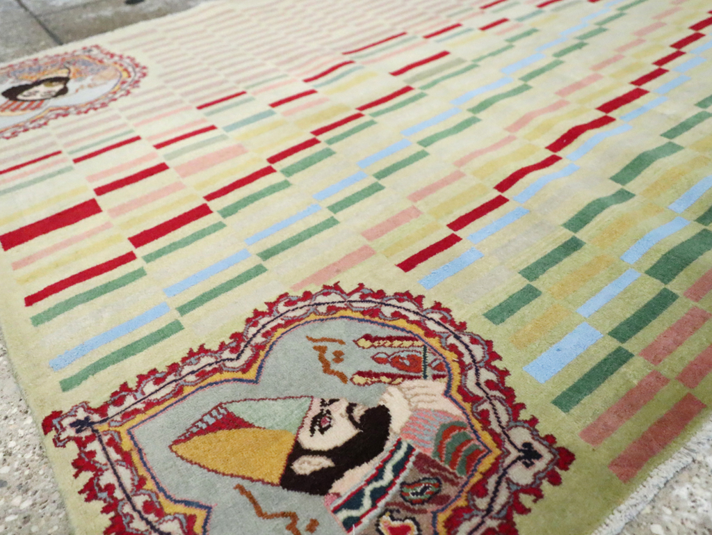 Vintage Persian Pictorial Tabriz Rug, No.29589 - Galerie Shabab