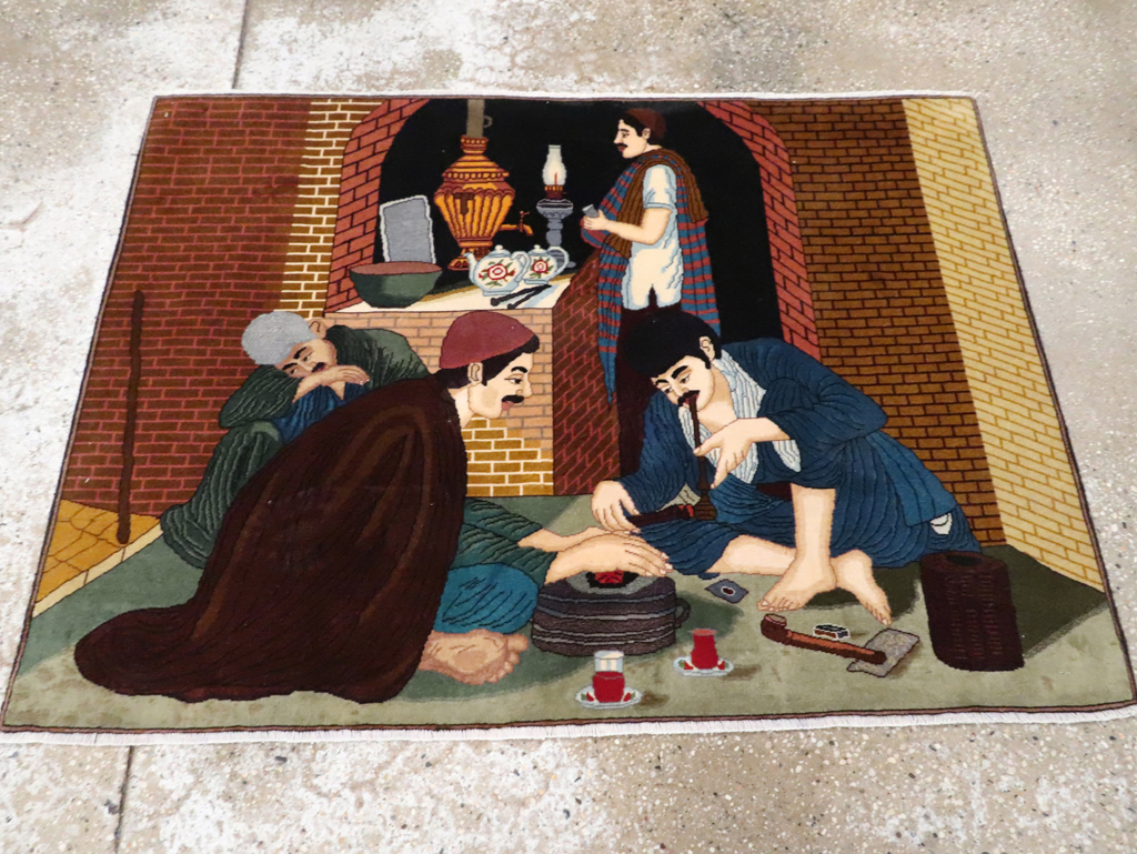 Vintage Pictorial Tabriz Rug, No.29594 - Galerie Shabab