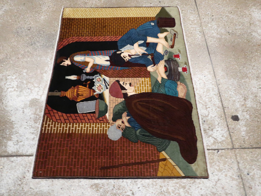 Vintage Pictorial Tabriz Rug, No.29594 - Galerie Shabab