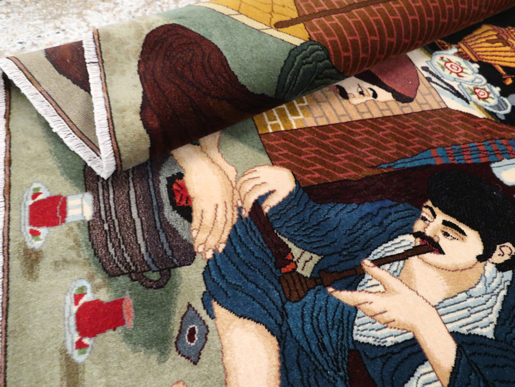 Vintage Pictorial Tabriz Rug, No.29594 - Galerie Shabab