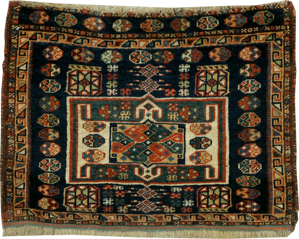 Antique Persian Khamseh Throw Rug, No.29644 - Galerie Shabab