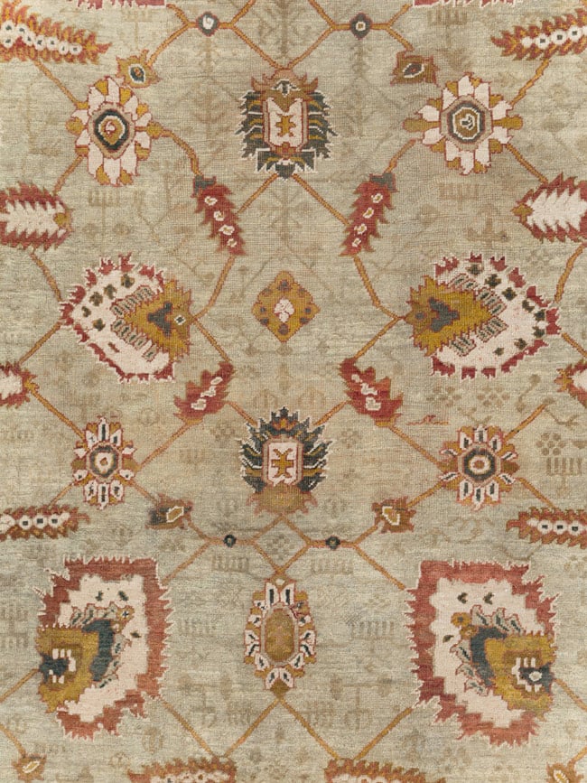 Vintage Turkish Oushak Carpet, No.29748 - Galerie Shabab