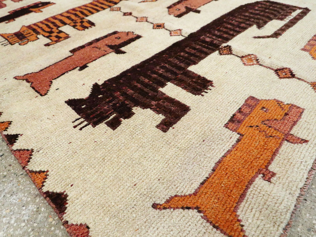 Vintage Persian Bakhtiari Pictorial Accent Rug (Pair: 1 of 2), No.29752 - Galerie Shabab