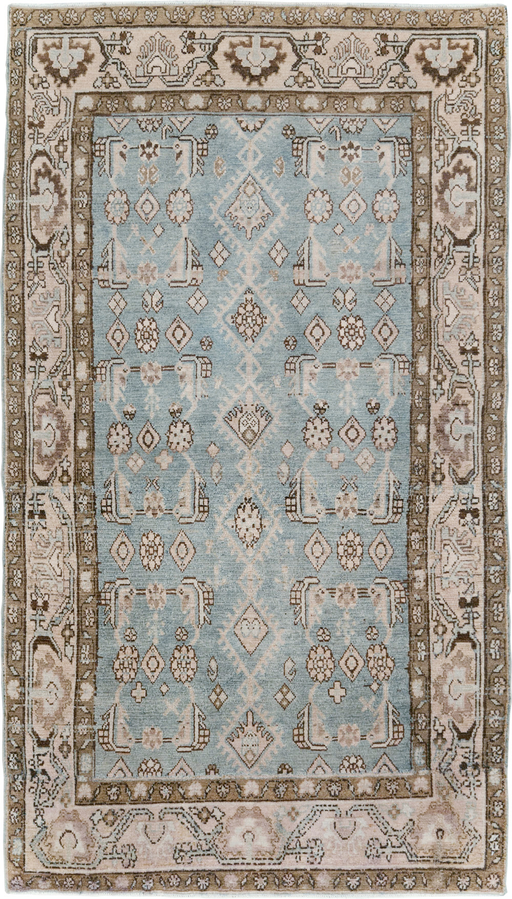 Vintage Persian Malayer Throw Rug, No.30004 - Galerie Shabab