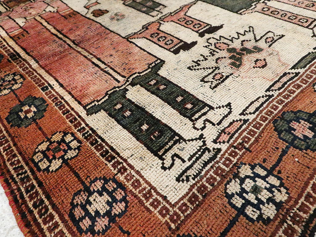 Vintage Persian Bakhtiari Pictorial Rug, No.30035 - Galerie Shabab