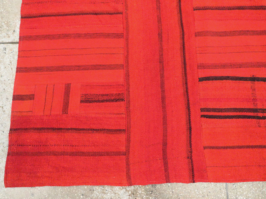 21st Century Red Patchwork Style Turkish Flatweave Kilim, No.30083 - Galerie Shabab