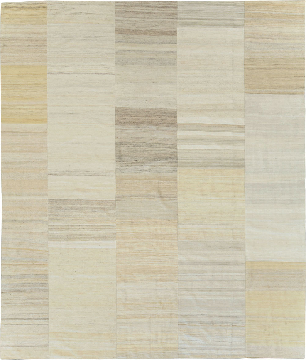 Vintage Turkish Flatweave Kilim Room Size Carpet, No.30125 - Galerie Shabab