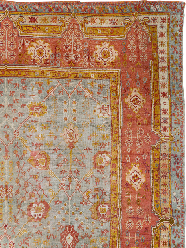 Antique Turkish Oushak Room Size Carpet, No.30183 - Galerie Shabab