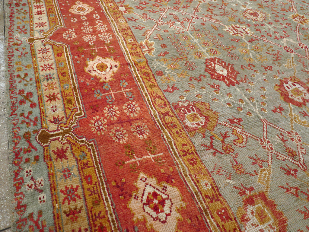 Antique Turkish Oushak Room Size Carpet, No.30183 - Galerie Shabab