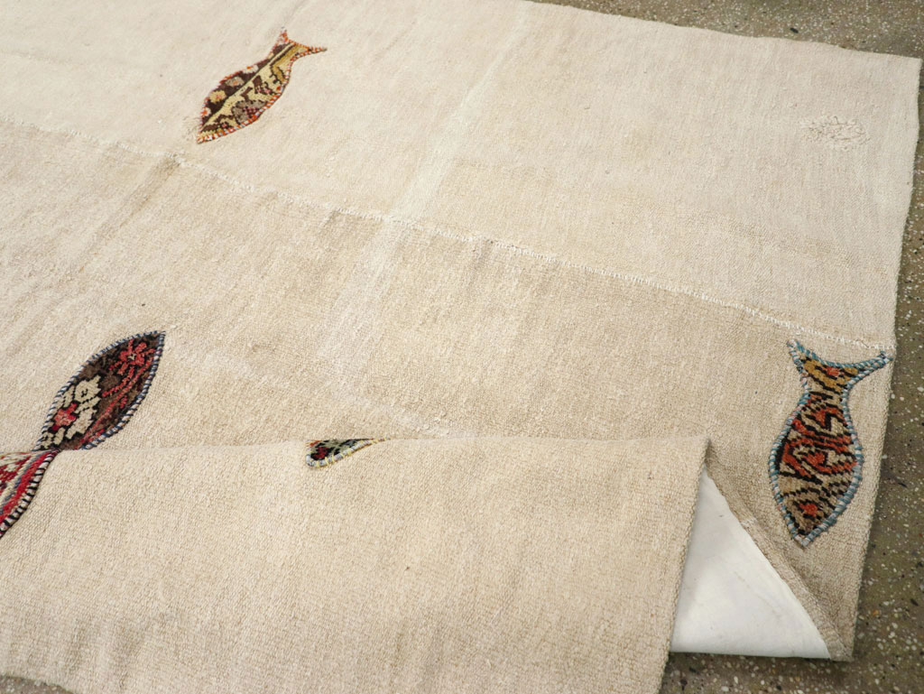 Modern Turkish Flatweave Accent Rug, No.30196 - Galerie Shabab