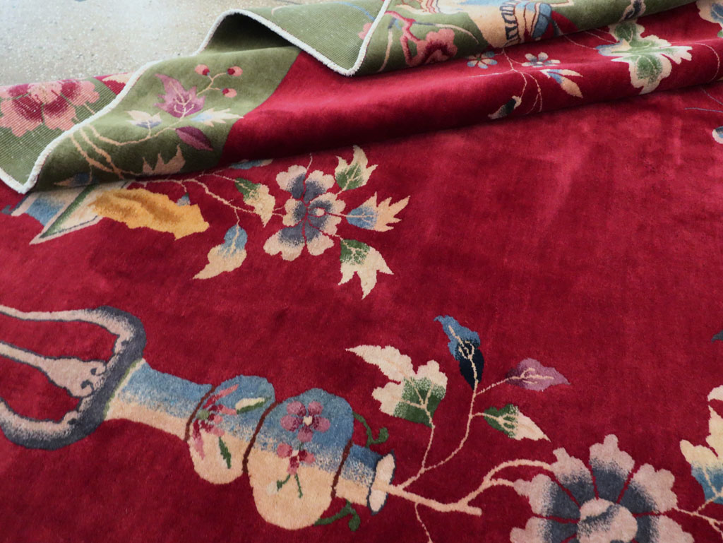 Vintage Chinese Deco Carpet, No.30206 - Galerie Shabab