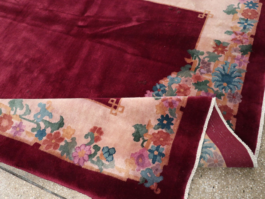 Vintage Chinese Art Deco Accent Rug, No.30267 - Galerie Shabab