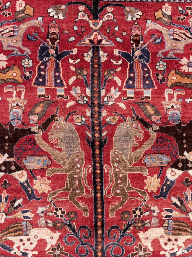 Vintage Persian Pictorial  Shiraz Rug, No.30285 - Galerie Shabab