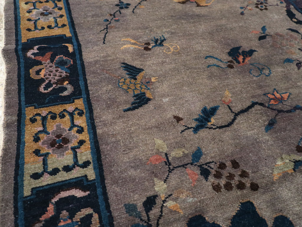 Vintage Chinese Art Deco Accent Rug, No.30349 - Galerie Shabab