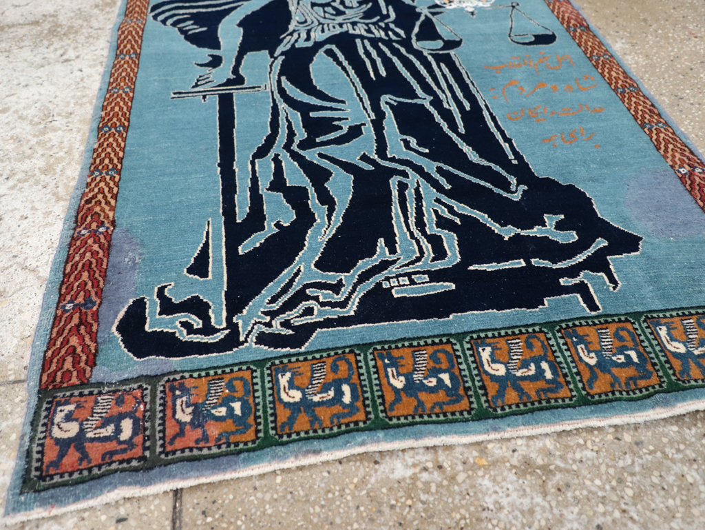 Vintage Persian Pictorial Tabriz Rug (Pair: 2 of 2), No.30379 - Galerie Shabab