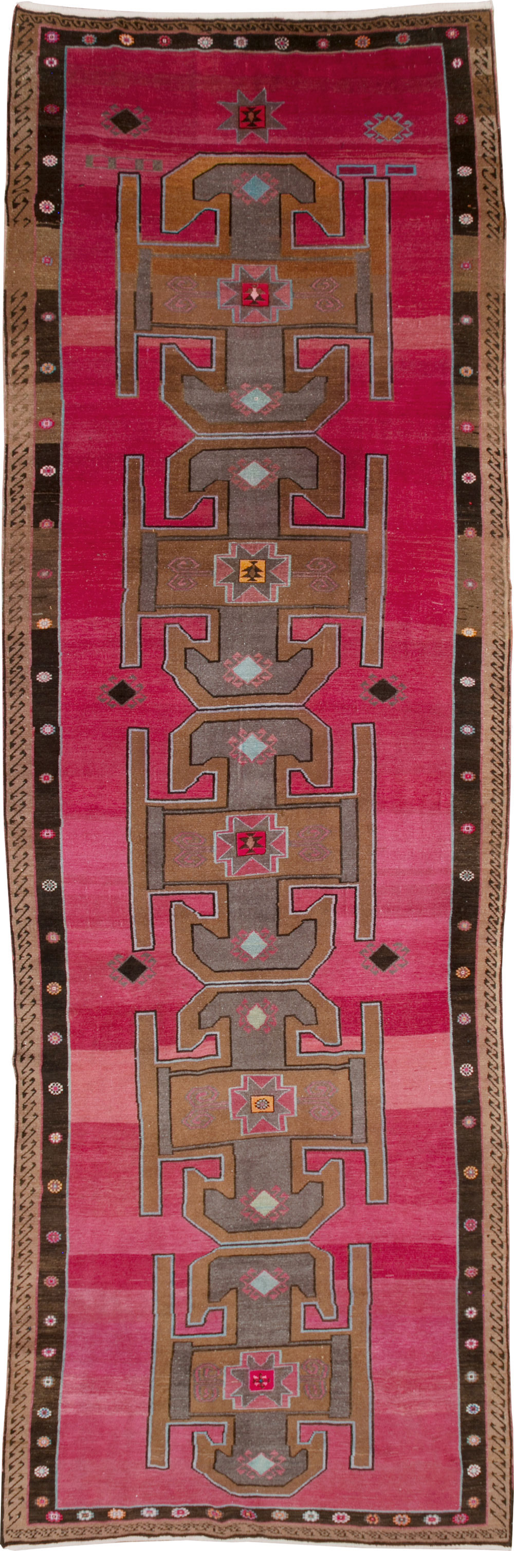 Vintage Turkish Anatolian Wide Gallery Runner, No.30388 - Galerie Shabab