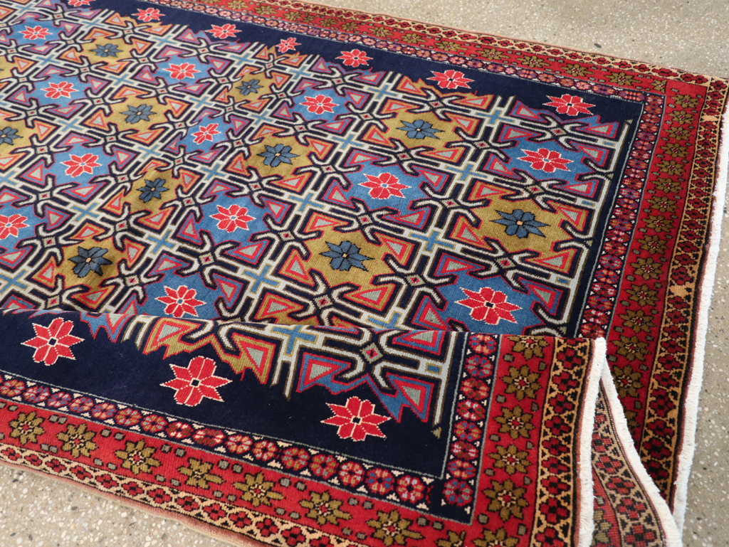 Vintage Persian Veramin Wide Gallery Runner, No.30666 - Galerie Shabab
