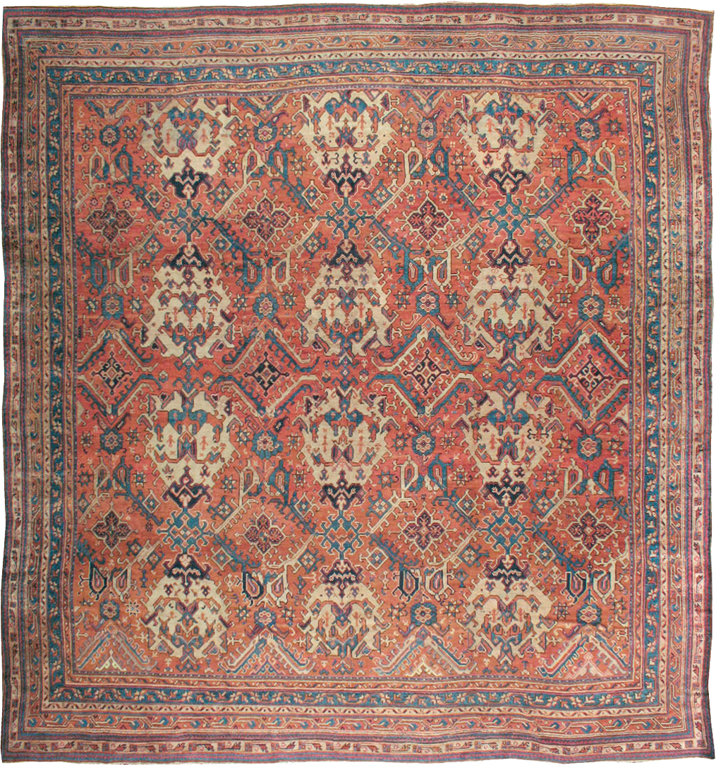 Antique Turkish Oushak Oversize Square Carpet, No.30832 - Galerie Shabab