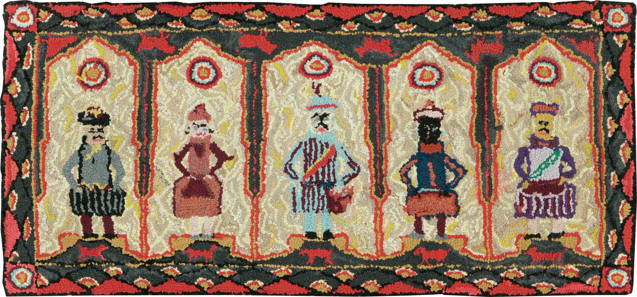 Vintage American Pictorial Hook Rug, No.30833 - Galerie Shabab