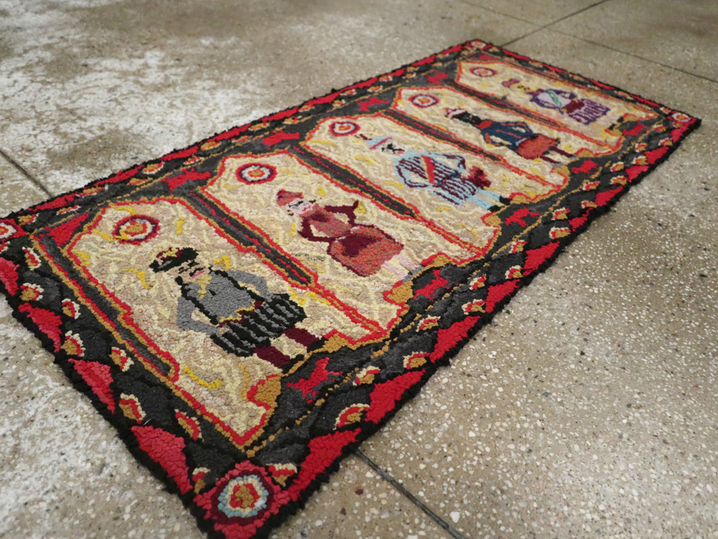 Vintage American Pictorial Hook Rug, No.30833 - Galerie Shabab