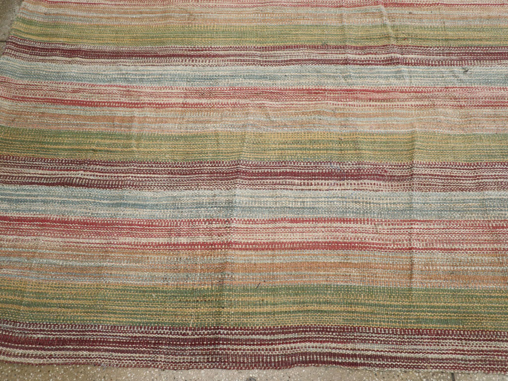 Modern Turkish Flatweave Room Size Carpet, No.30845 - Galerie Shabab