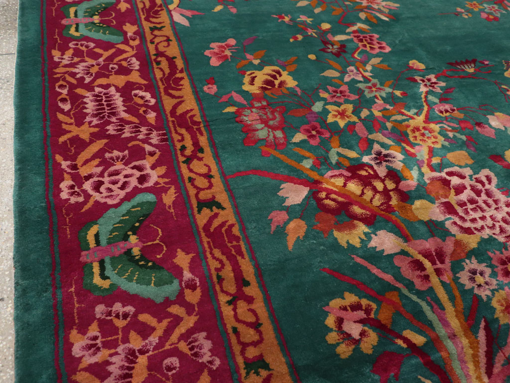 Vintage Chinese Art Deco Small Room Size Carpet, No.30861 - Galerie Shabab