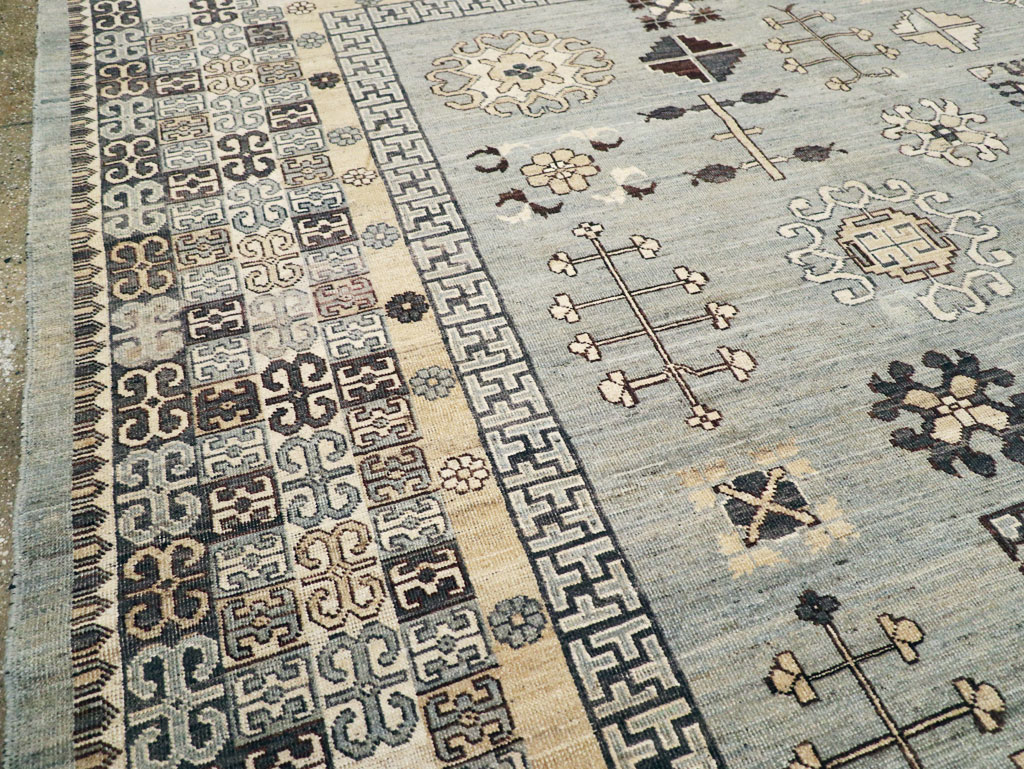 Contemporary East Turkestan Khotan Room Size Carpet, No.30931 - Galerie Shabab