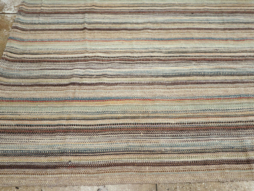 Modern Turkish Flatweave Room Size Carpet, No.30950 - Galerie Shabab