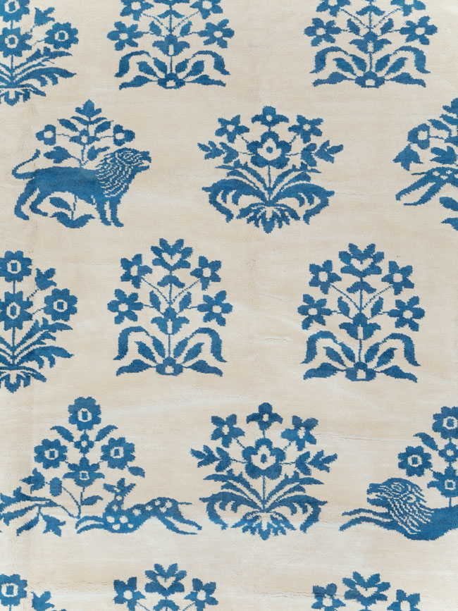 Vintage Indian Cotton Agra Large Room Size Carpet, No.30957 - Galerie Shabab