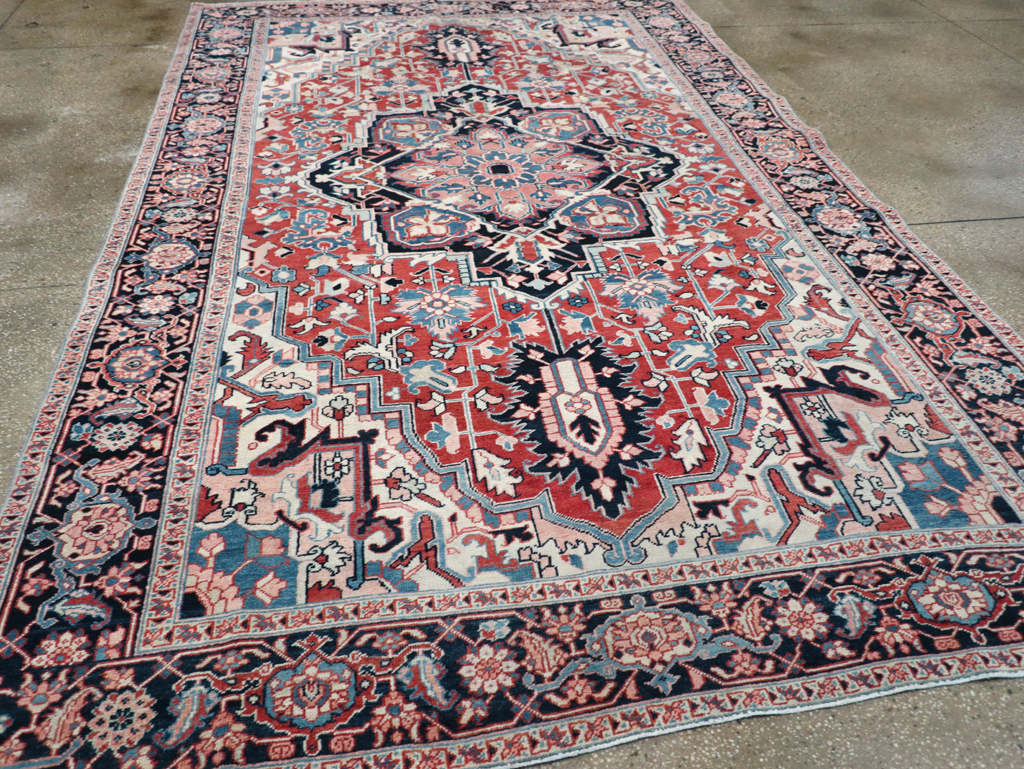 Antique Persian Heriz Room Size Carpet, No.30998 - Galerie Shabab