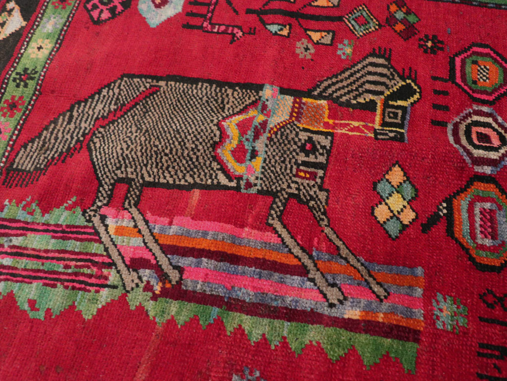 Vintage Caucasian Karabagh Pictorial Rug, No.31068 - Galerie Shabab