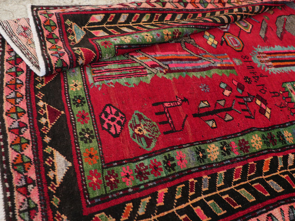 Vintage Caucasian Karabagh Pictorial Rug, No.31068 - Galerie Shabab