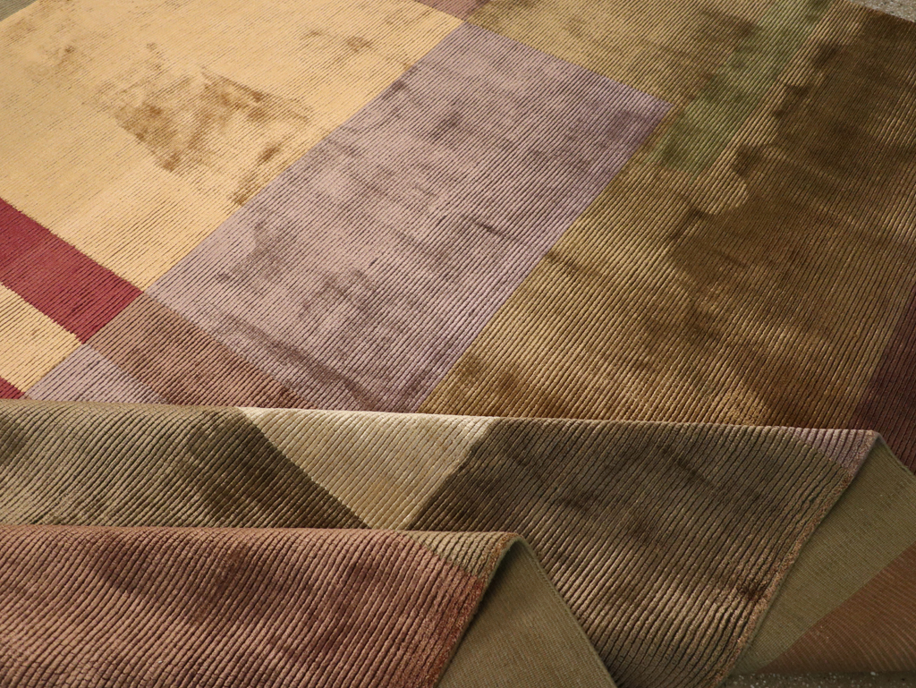 Contemporary Indian Art Deco Style Large Room Size Carpet, No.31079 - Galerie Shabab