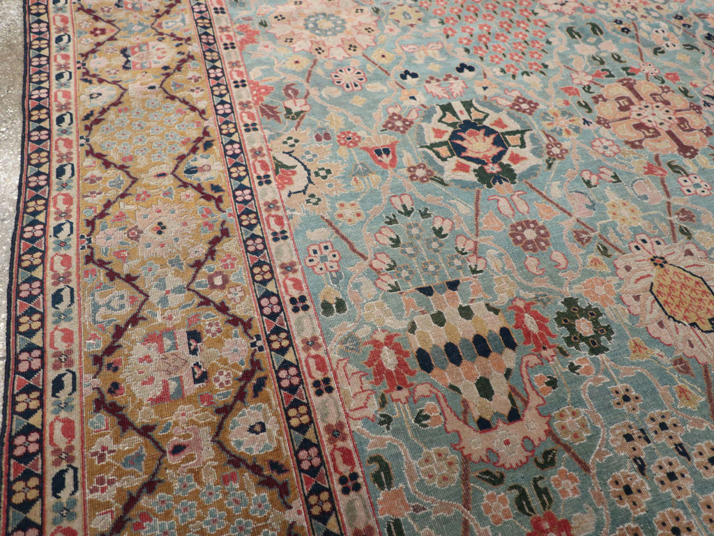Vintage Persian Tabriz Small Room Size Carpet, No.31084 - Galerie Shabab