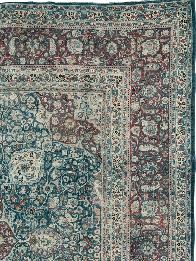 Antique Persian Mashad Large Room Size Carpet, No.31105 - Galerie Shabab