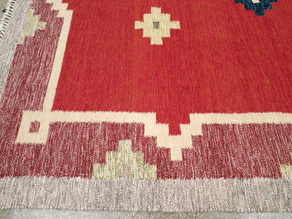 Vintage Swedish Flatweave Kilim Room Size Carpet, No.31149 - Galerie Shabab
