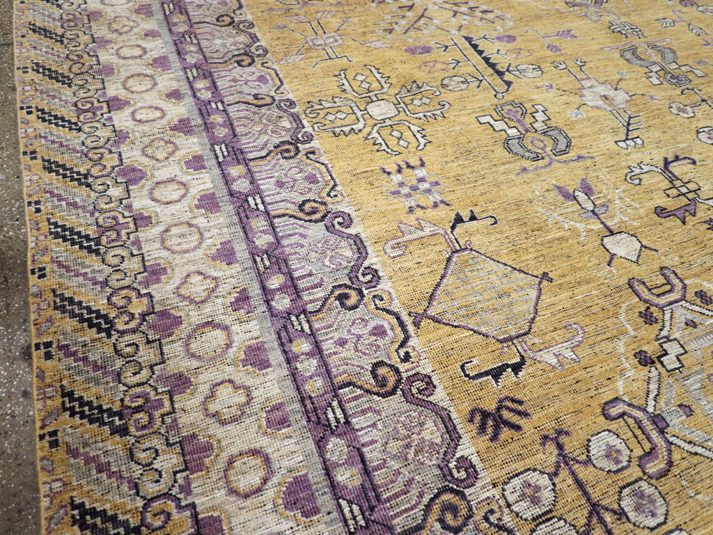 Contemporary East Turkestan Khotan Room Size Carpet, No.31159 - Galerie Shabab