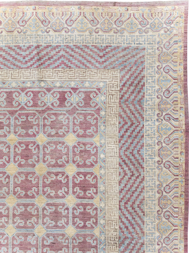 Contemporary East Turkestan Khotan Large Room Size Carpet, No.31239 - Galerie Shabab