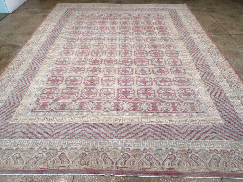 Contemporary East Turkestan Khotan Large Room Size Carpet, No.31239 - Galerie Shabab