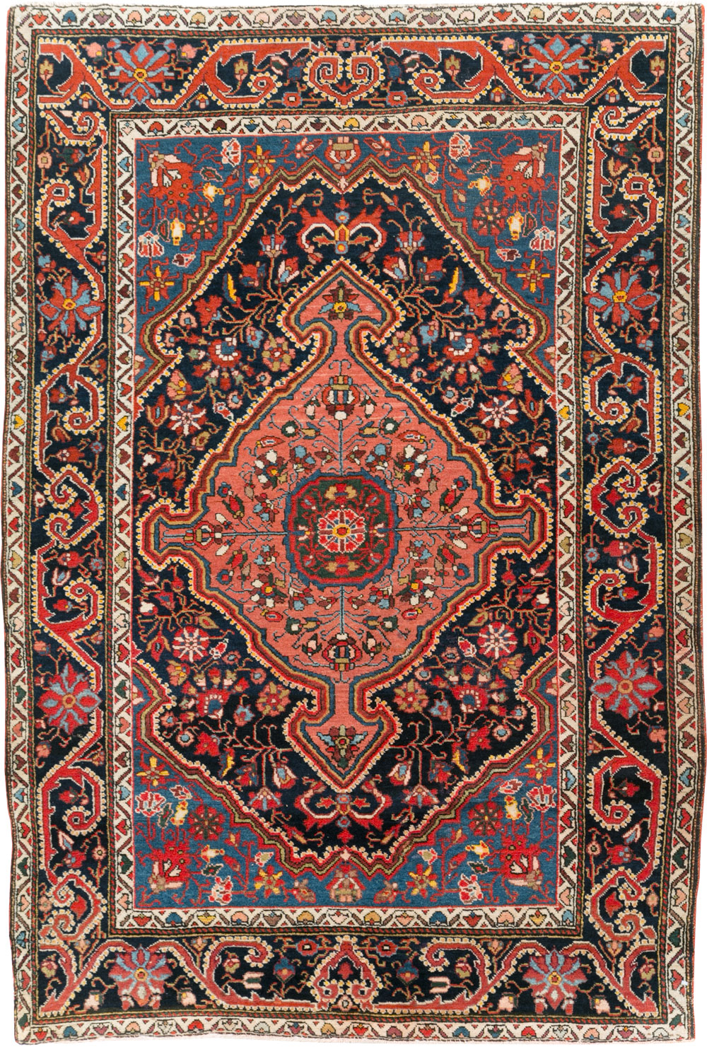 Antique Persian Sarouk Throw Rug, No.31327 - Galerie Shabab