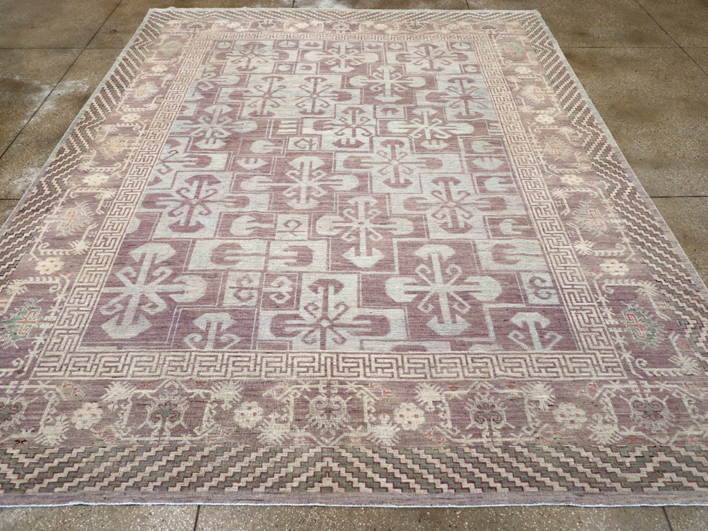Contemporary East Turkestan Khotan Room Size Carpet, No.31329 - Galerie Shabab