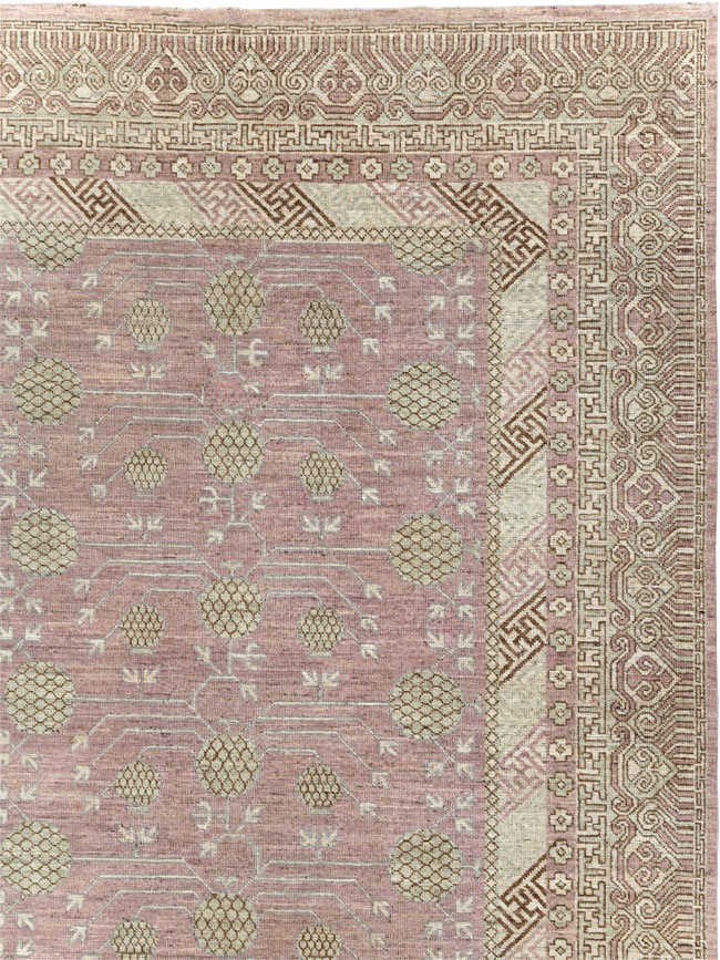 Contemporary East Turkestan Khotan Room Size Carpet, No.31332 - Galerie Shabab
