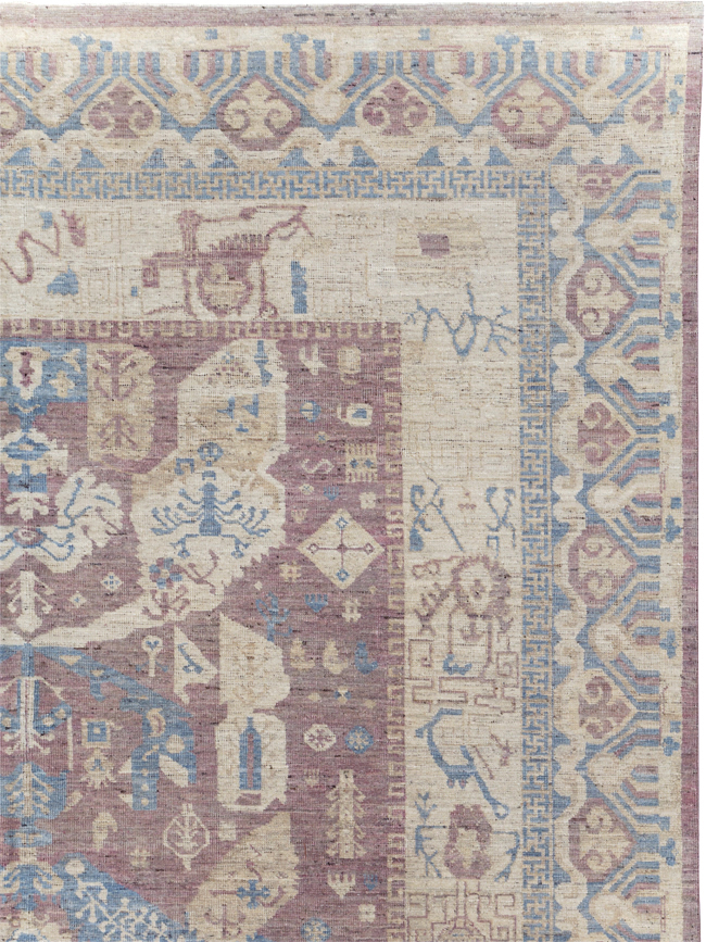 Contemporary East Turkestan Khotan Room Size Carpet, No.31334 - Galerie Shabab